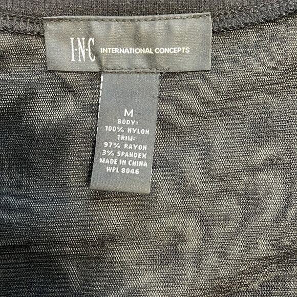 I.N.C International Concepts Radiance Deep Black Sequined Sheer Top Medium EUC - Picture 3 of 6